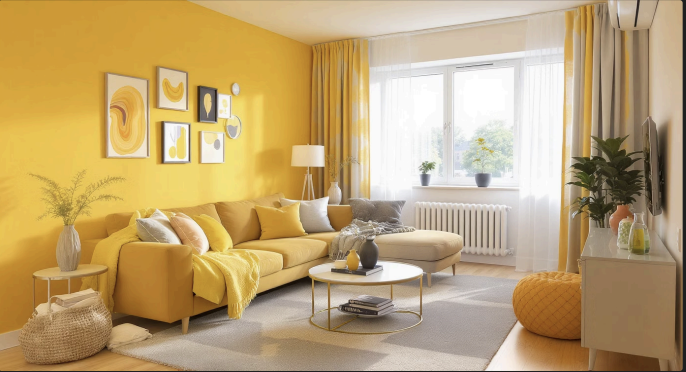 Beautifully staged room with modern furniture